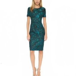 Black Halo Bailey Emerald Lace Dress
